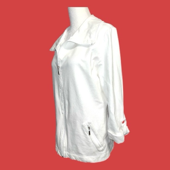 Karen Scott Women's White Zip-Up Jacket - Picture 5 of 7
